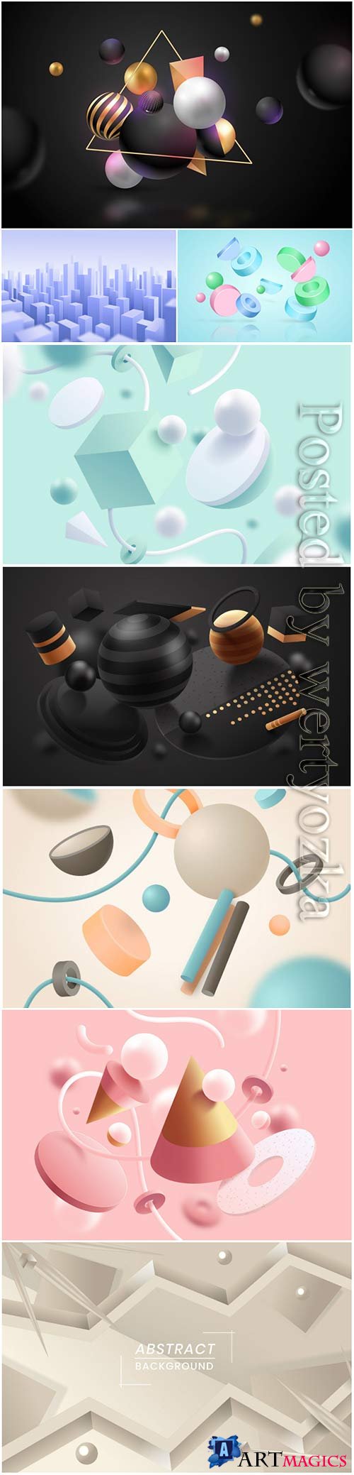 Abstract vector background, 3d models template # 5