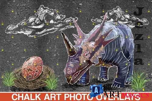 Dinosaurs Chalk art overlays, Dinosaur backdrop - 685612