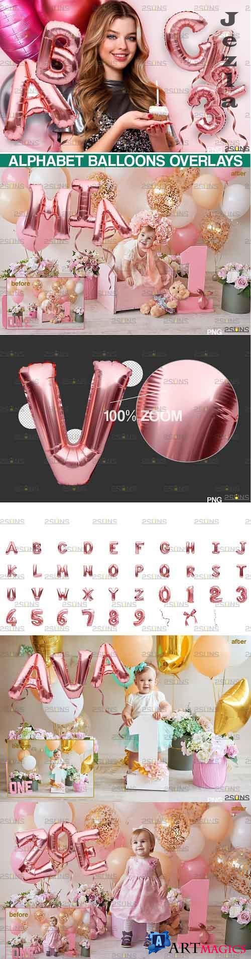 39 Foil Balloon Overlay, Photoshop overlay Letter Number - 685691