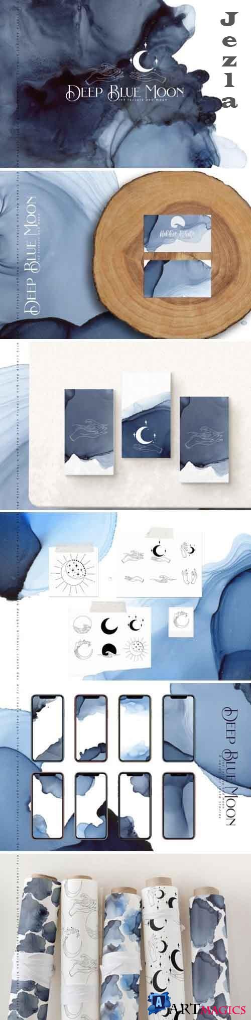 Deep Blue Moon ink texture - 4963194