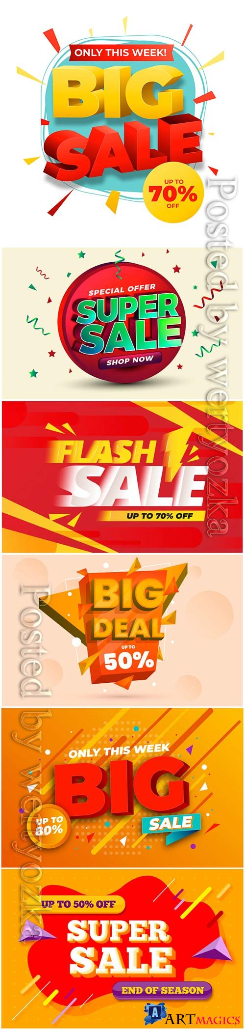 Colorful 3d sales vector background # 4