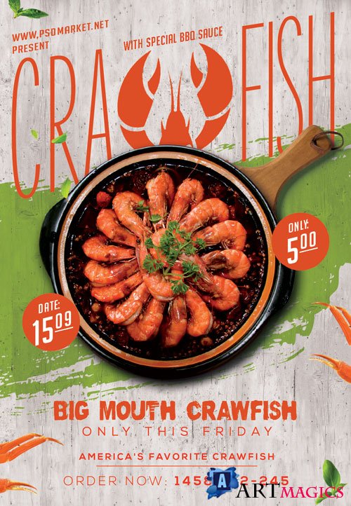 Crawfish day - Premium flyer psd template