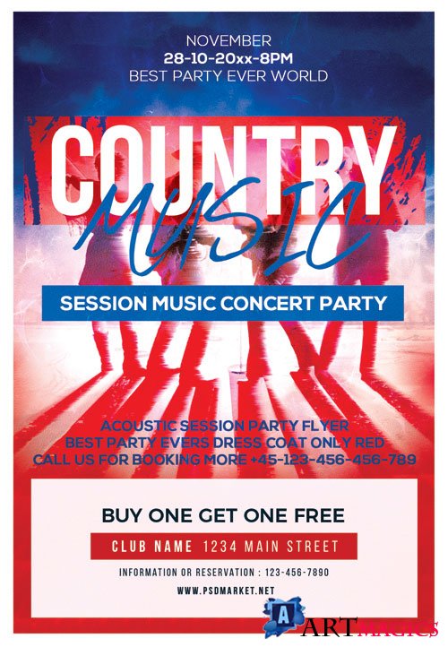 Country music - Premium flyer psd template