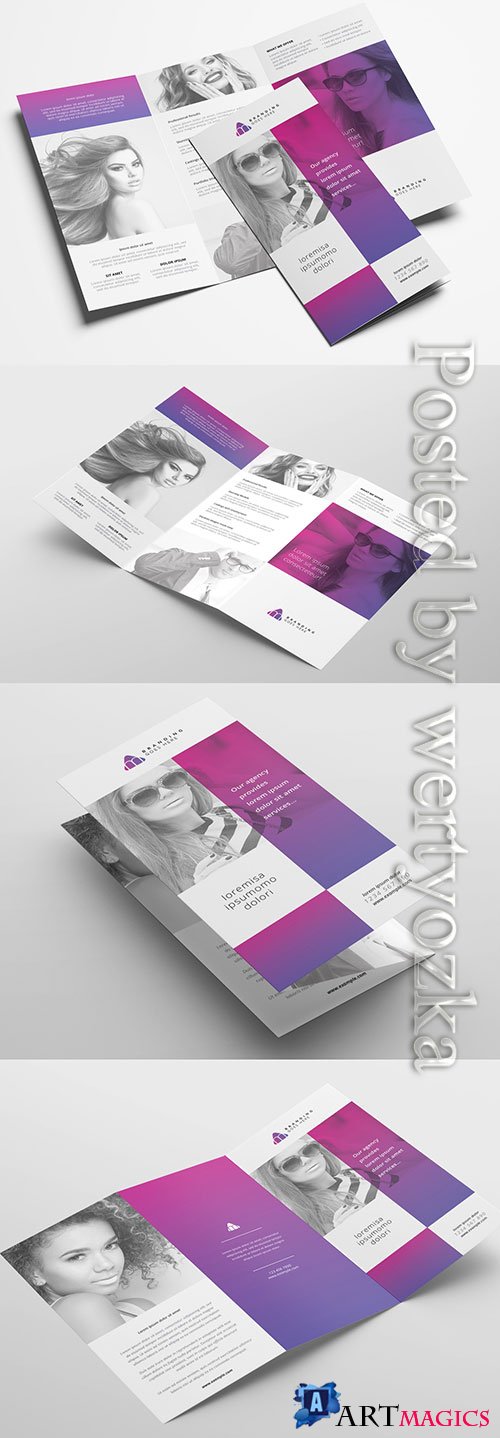 Trifold Brochure Layout with Modern Style