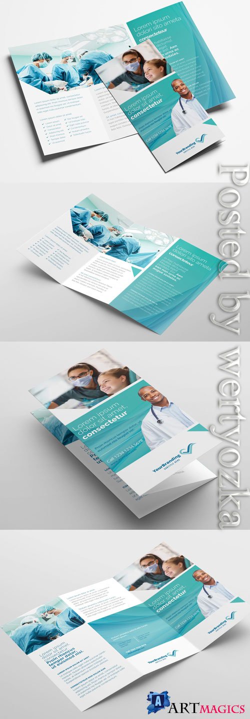 Medical Clinic Trifold Brochure Layout