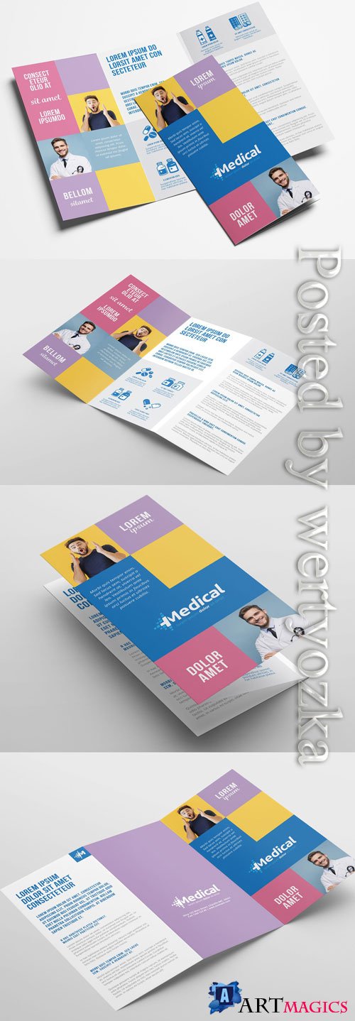 Modern Medical Trifold Brochure Layout