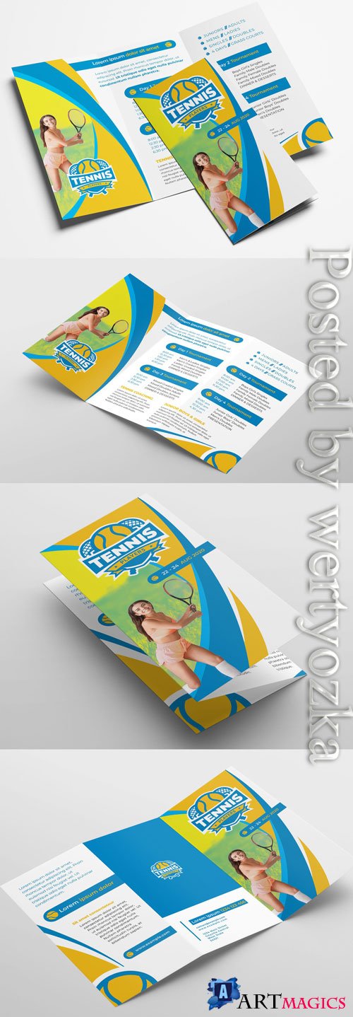 Tennis Club Trifold Brochure Layout