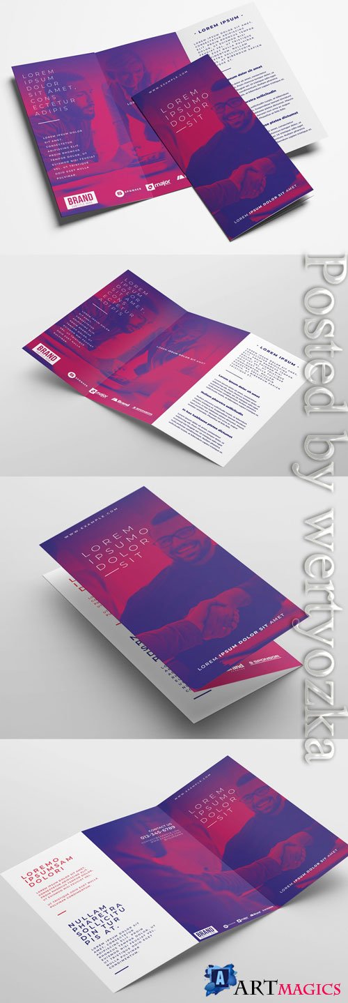 Trifold Brochure Layout with Modern Style