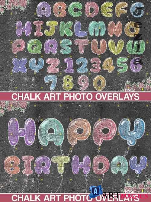 Chalkboard alphabet clipart Photoshop overlay Chalk art - 709572