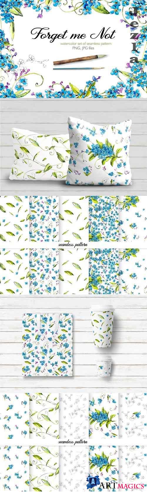 Seamless pattern of forget-me-not - 3816723
