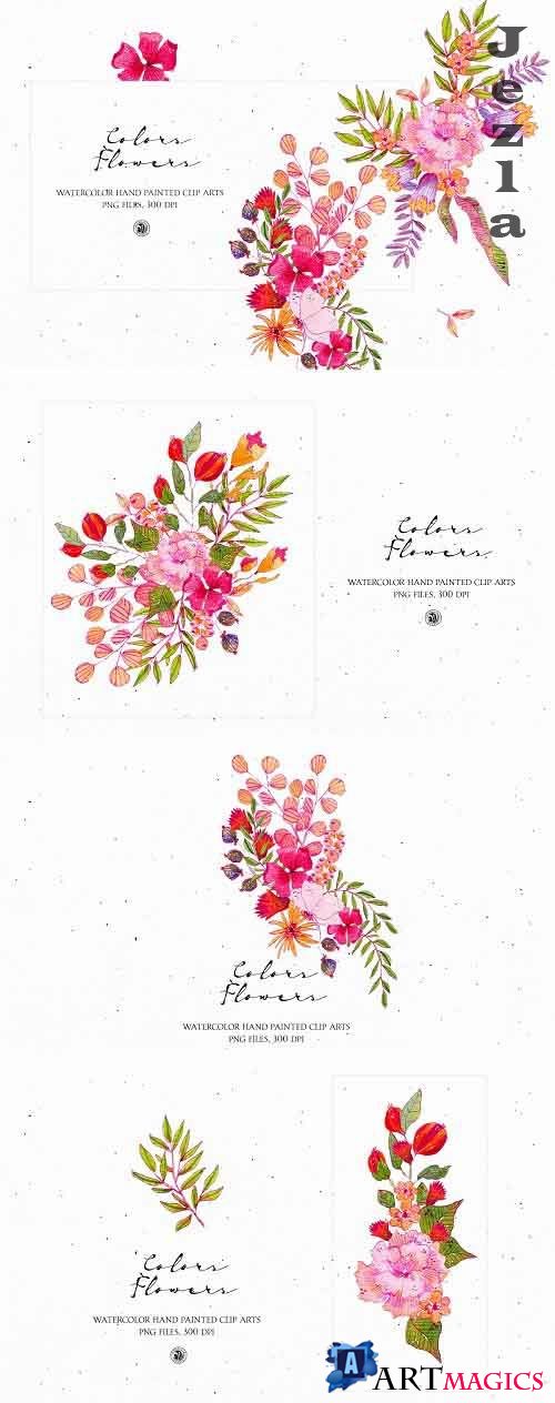 Colors Flowers - watercolor set - 5140394