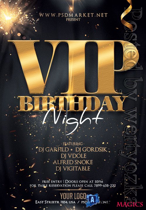 Vip birthday night - Premium flyer psd template