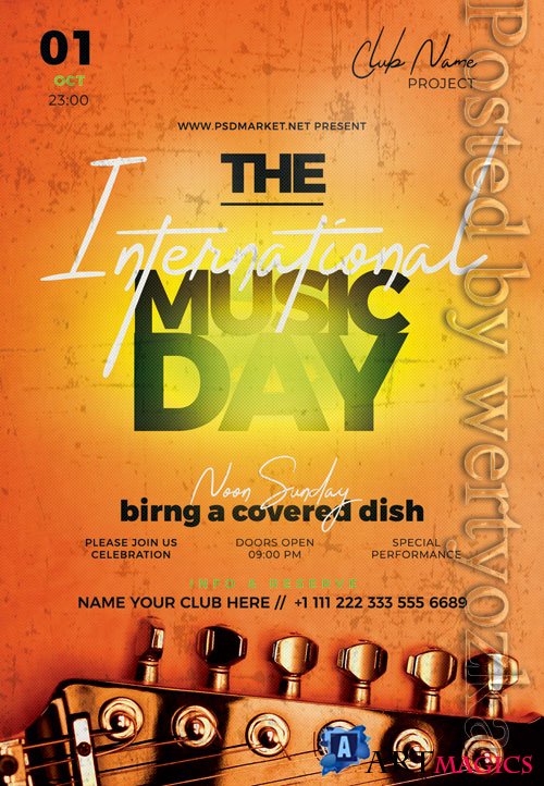 International music day - Premium flyer psd template