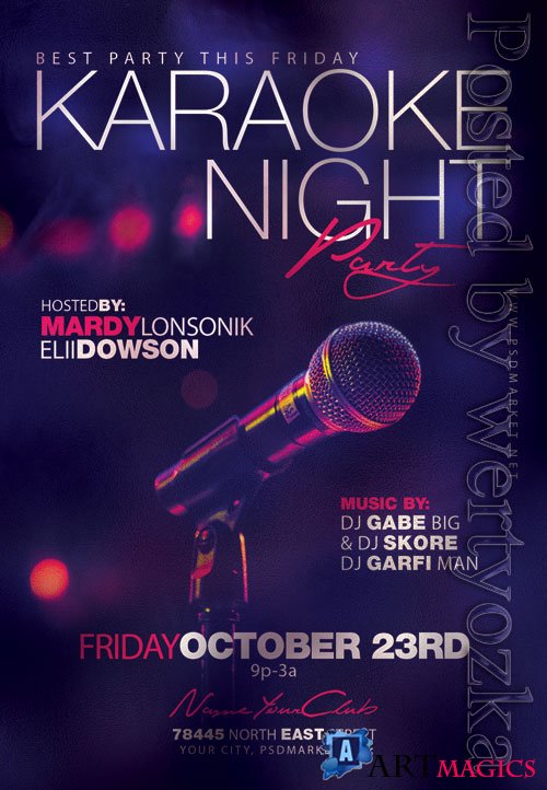 Karaoke night party - Premium flyer psd template