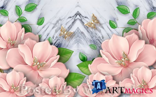 3D models european beautiful and elegant pearl flower stereo tv