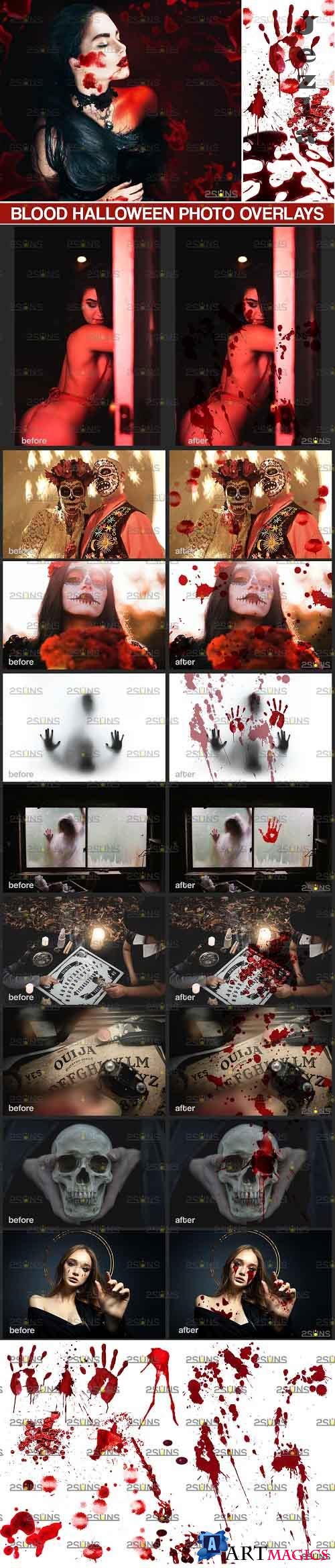 Blood Photo Overlay, Halloween overlay, blood splatter  - 719439