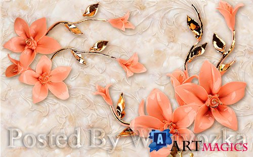3D psd models modern stereo jewelry beads tv background wall