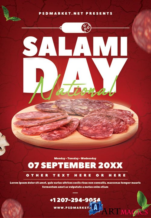 Salami day - Premium flyer psd template