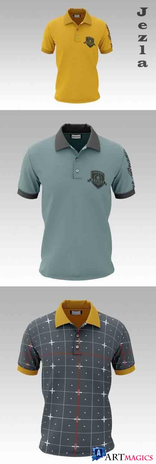 Mens Short Sleeve Polo Shirt Mockup, Front 362977955