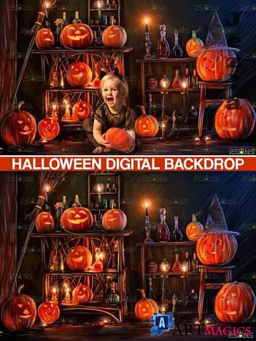 Halloween Backdrop Halloween digital overlay, photoshop - 735878
