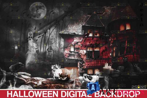 Halloween Backdrop & Scary Photoshop overlay - 735882