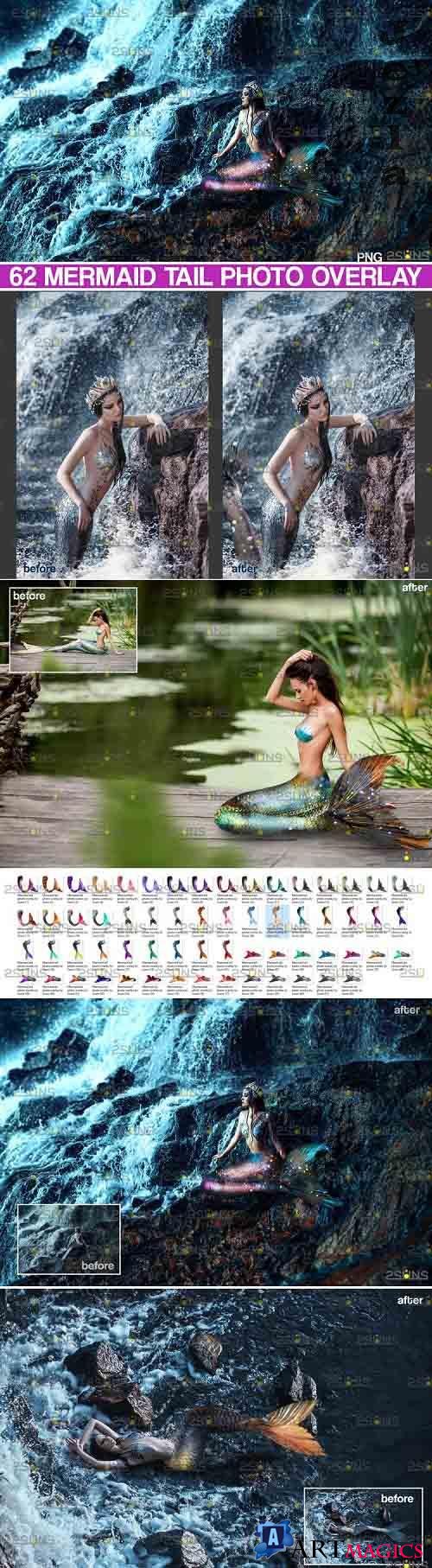 62 Mermaid tail, tails, overlays, Clipart, PNG - 735885