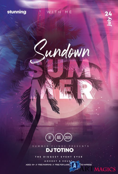 Sundown Summer Event - Premium flyer psd template