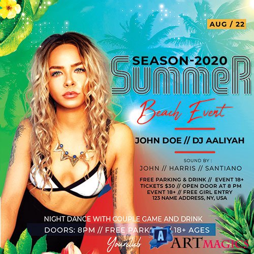 Summer Beach Event - Premium flyer psd template
