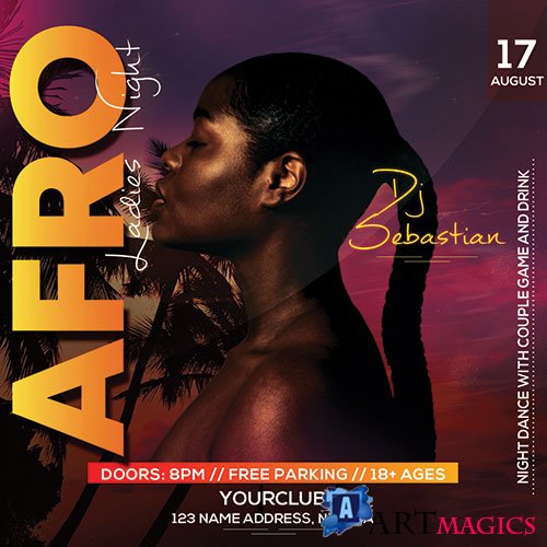 Afro Night Club - Premium flyer psd template