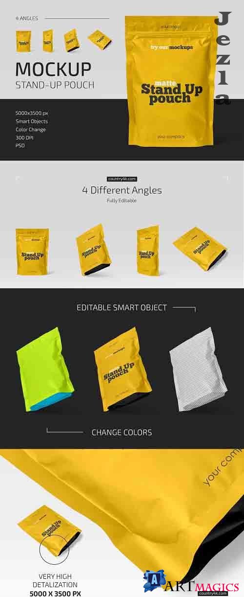 Matte Stand-Up Pouch Mockup Set - 5158450