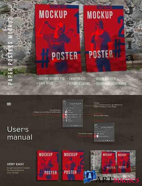 Mockup  Two Paper posters - 5176338
