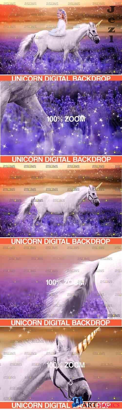 Majestic unicorn backdrop & Flower backdrop photoshop - 752110