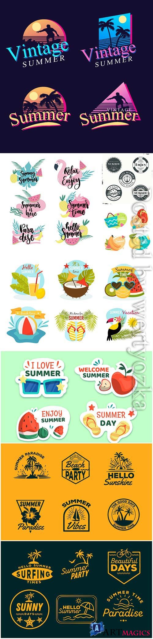Summer labels vector collection # 13