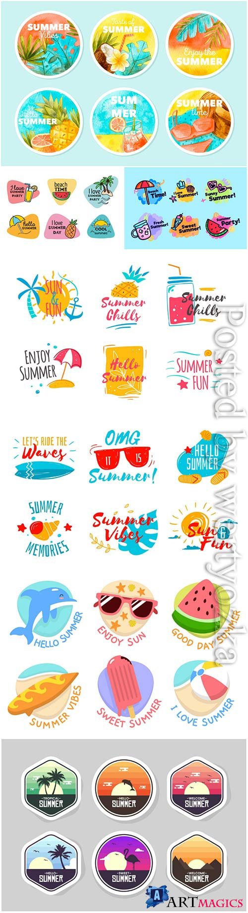 Summer labels vector collection # 11