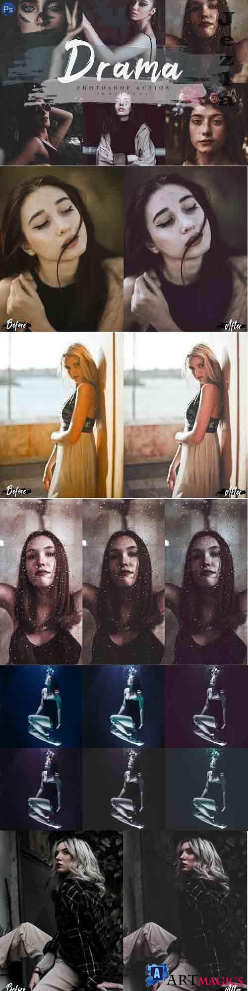 14 Drama Photoshop Actions, ACR and LUT Presets  - 761173