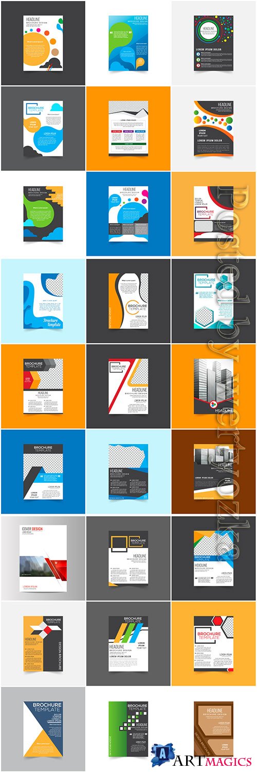 Brochures collection in vector, business name for company # 4