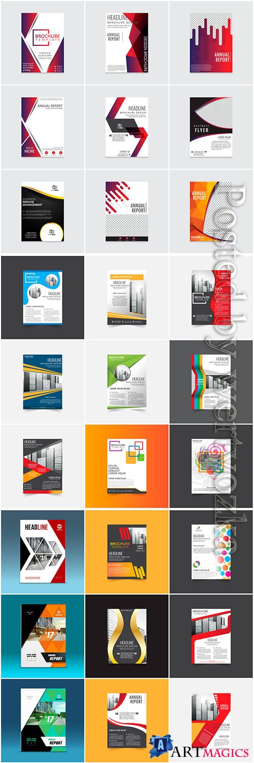 Brochures collection in vector, business name for company # 2