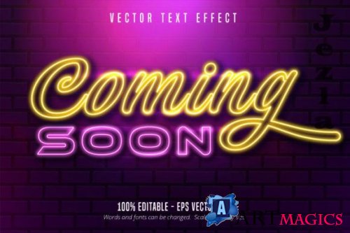 Neon Style Editable Text Effect