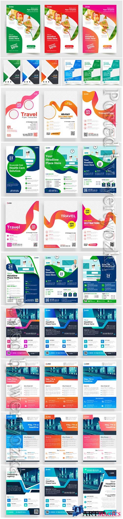 Business brochures template design with abstract concept