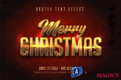 Merry Christmas Gold Style Text Effect