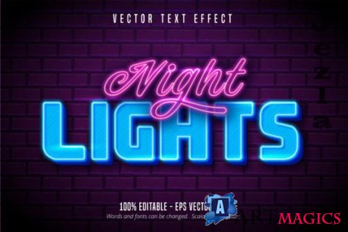 Neon Style Editable Text Effect