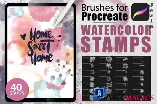 Procreate Watercolor Stamps - 4656936