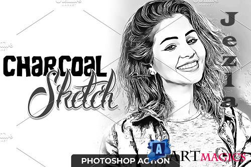 Charcoal Sketch Photoshop Action 4723237