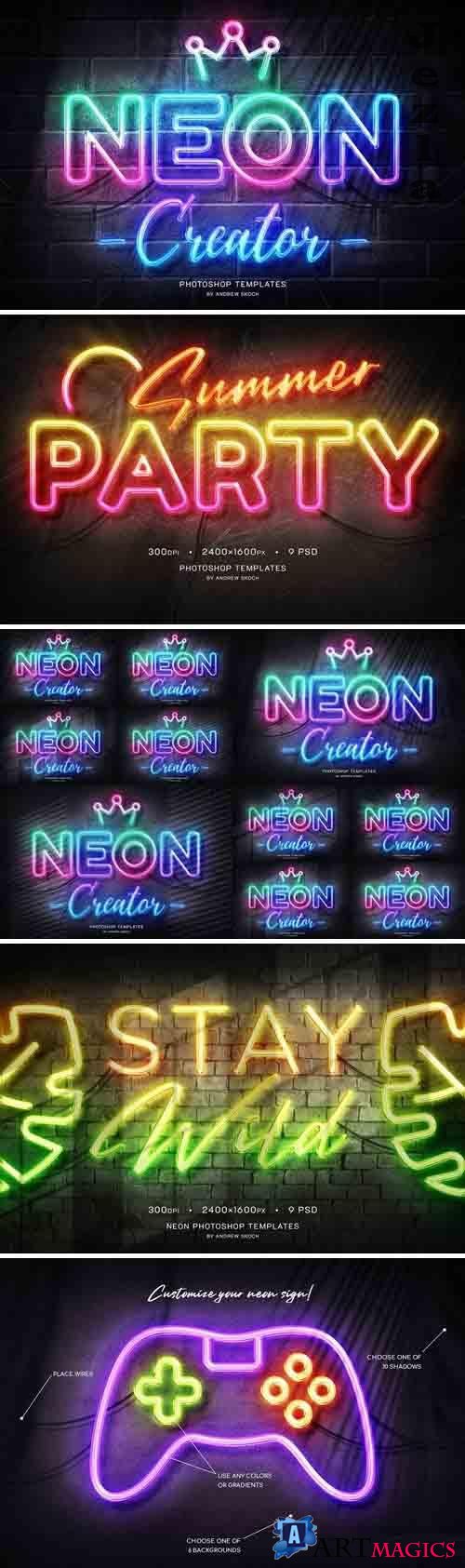 Neon Wall Sign Templates