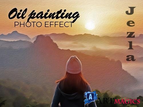 Oil Painting Photo Effect Mockup 366365188