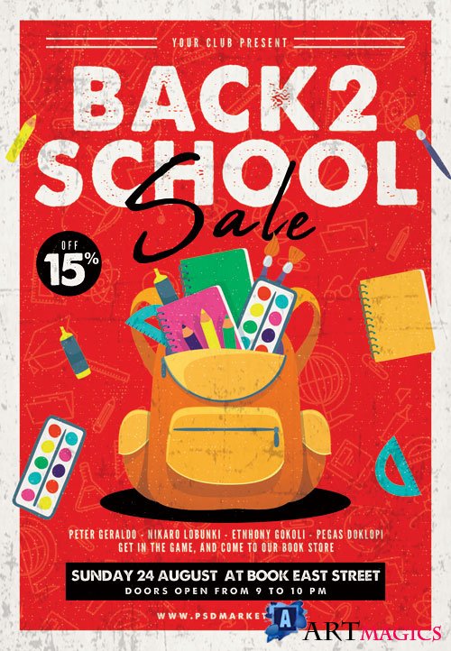 Back_to_school_sale_event3 - Premium flyer psd template