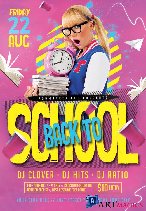 Back to school event2 - Premium flyer psd template