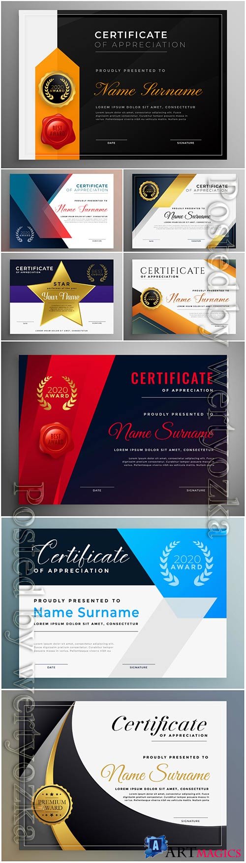 Certificate of appreciation professional vector template