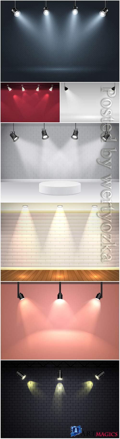 Spot lights background vector illustration