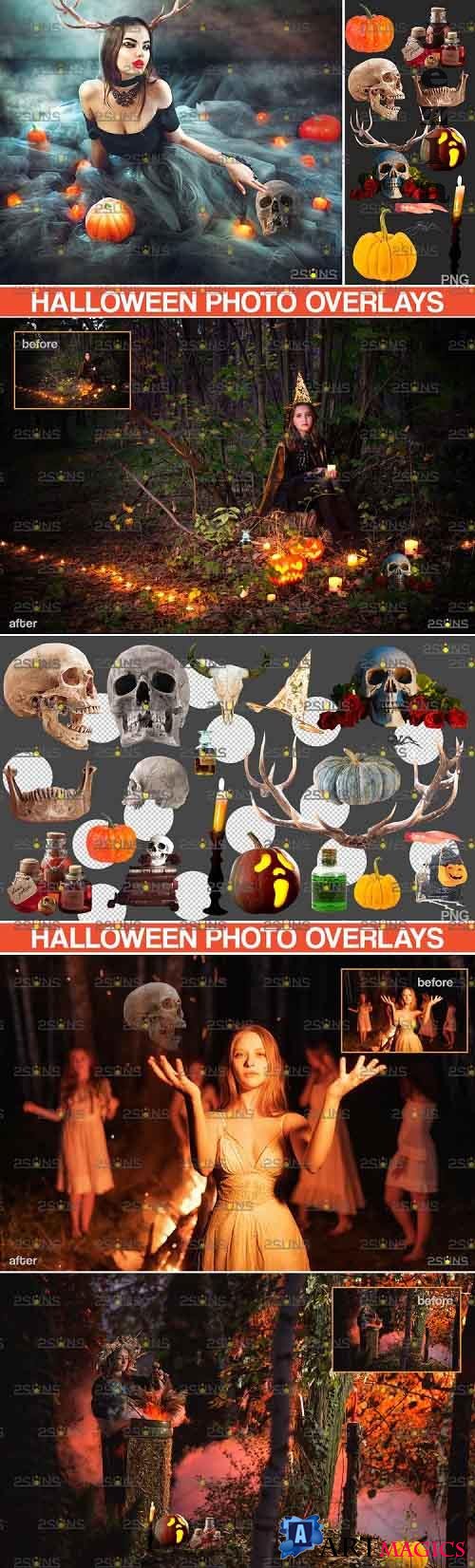 Halloween clipart & Photoshop overlay Halloween overlay - 782103